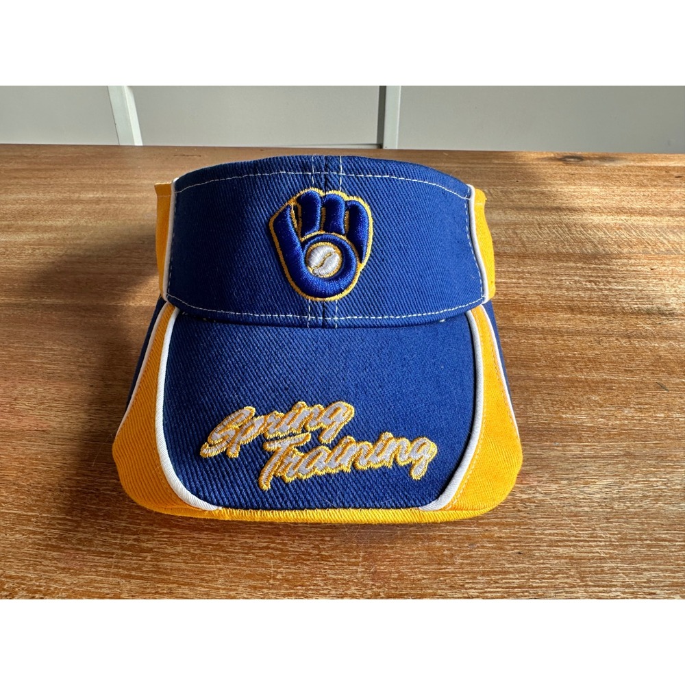 Milwaukee Brewers MLB Spring Training Visor Hat Blue Yellow Adjustable Baseball
